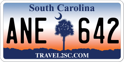 SC license plate ANE642