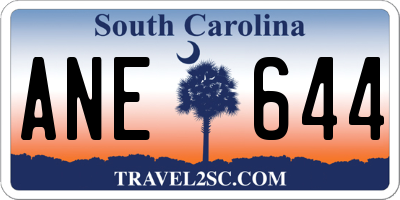 SC license plate ANE644