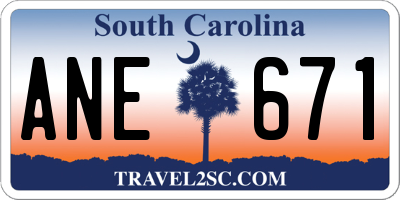 SC license plate ANE671