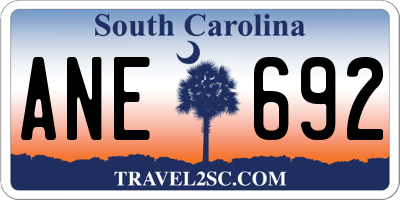SC license plate ANE692