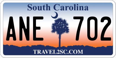 SC license plate ANE702