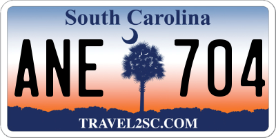 SC license plate ANE704