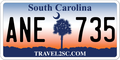 SC license plate ANE735