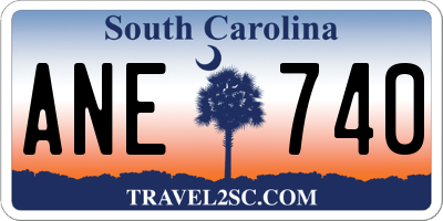 SC license plate ANE740