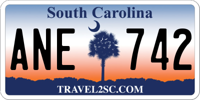SC license plate ANE742