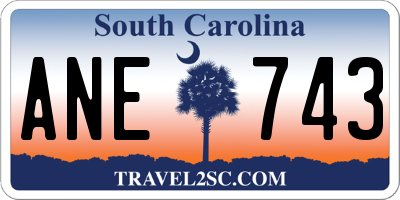 SC license plate ANE743