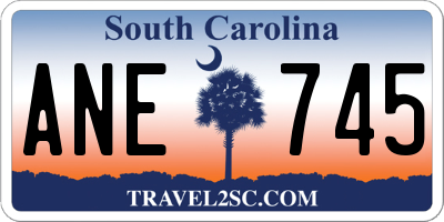 SC license plate ANE745