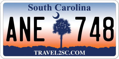 SC license plate ANE748