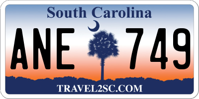 SC license plate ANE749