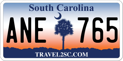 SC license plate ANE765