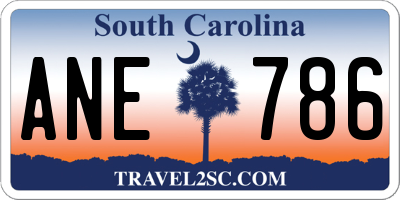 SC license plate ANE786