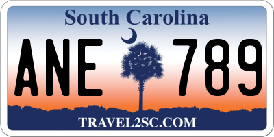 SC license plate ANE789