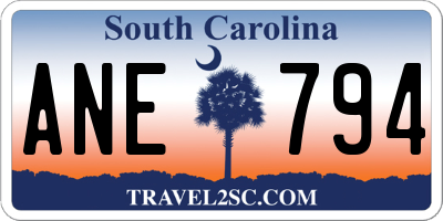 SC license plate ANE794