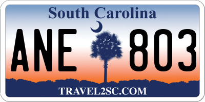 SC license plate ANE803