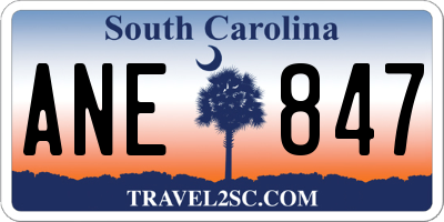SC license plate ANE847