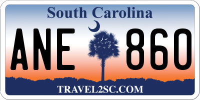 SC license plate ANE860