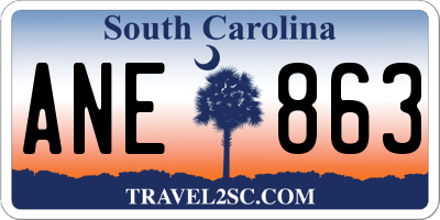 SC license plate ANE863