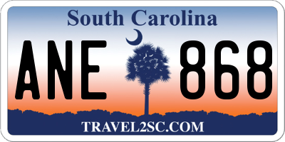 SC license plate ANE868