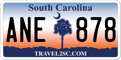SC license plate ANE878
