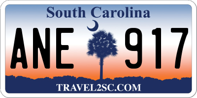 SC license plate ANE917