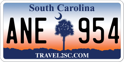 SC license plate ANE954