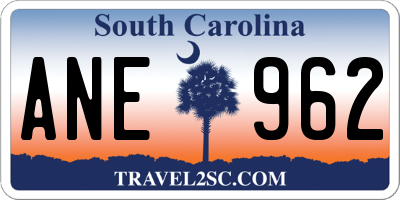 SC license plate ANE962