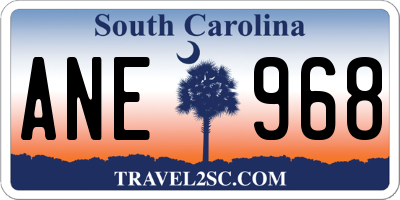 SC license plate ANE968