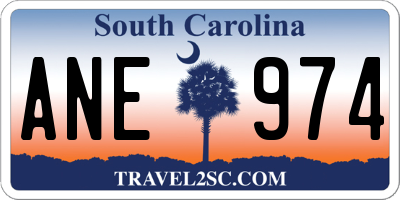 SC license plate ANE974