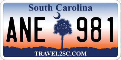 SC license plate ANE981