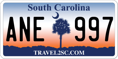 SC license plate ANE997