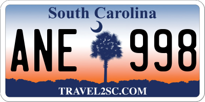 SC license plate ANE998