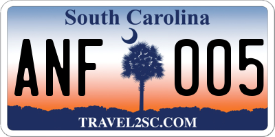 SC license plate ANF005