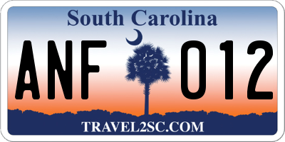 SC license plate ANF012