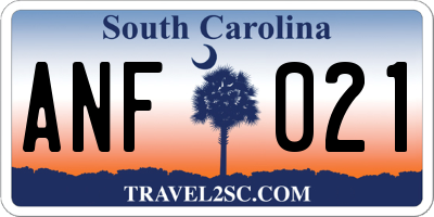 SC license plate ANF021