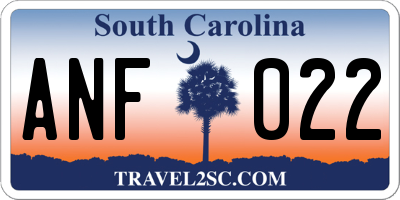 SC license plate ANF022