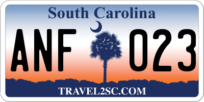 SC license plate ANF023