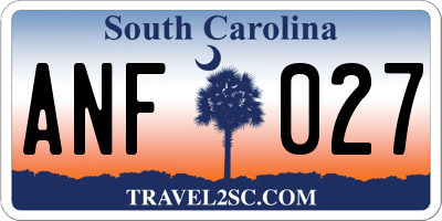SC license plate ANF027