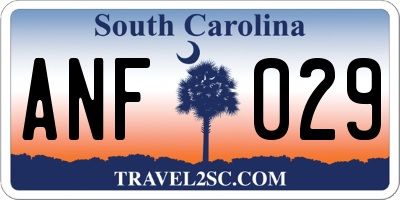 SC license plate ANF029