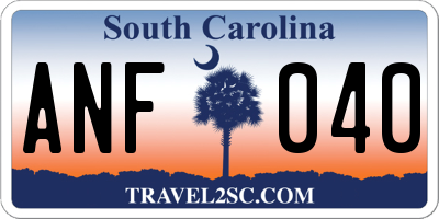 SC license plate ANF040