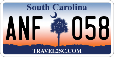 SC license plate ANF058