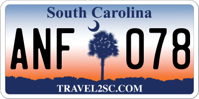 SC license plate ANF078