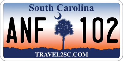 SC license plate ANF102