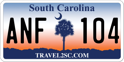SC license plate ANF104