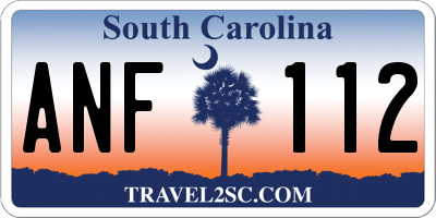 SC license plate ANF112