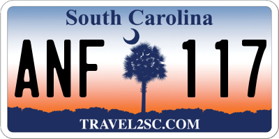 SC license plate ANF117
