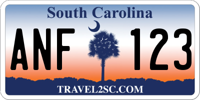 SC license plate ANF123