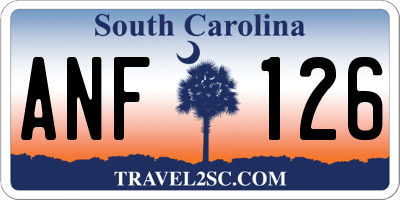 SC license plate ANF126
