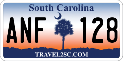 SC license plate ANF128