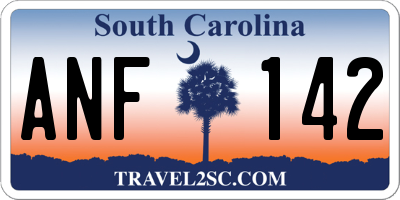 SC license plate ANF142