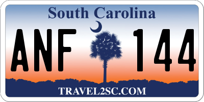 SC license plate ANF144